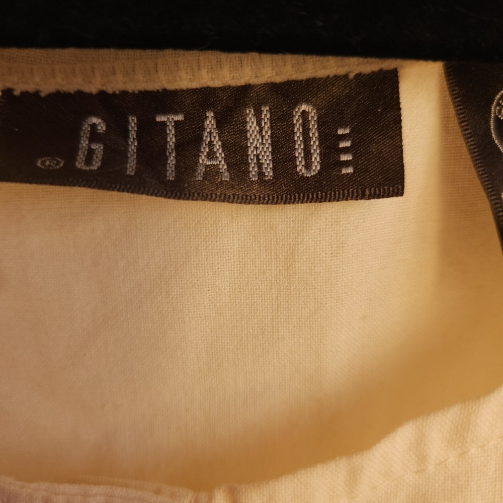 Vintage Gitano Romper L Nautical Marine Ship Compass 80s Cream Striped Retro 90s - Picture 2 of 13